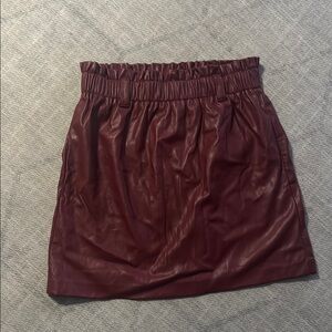 Women's Burgundy Faux-Leather Skirt, Ann Taylor Loft
